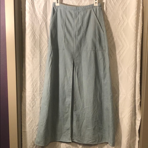 BCBG Long Jean Skirt with Slit - Picture 3 of 5